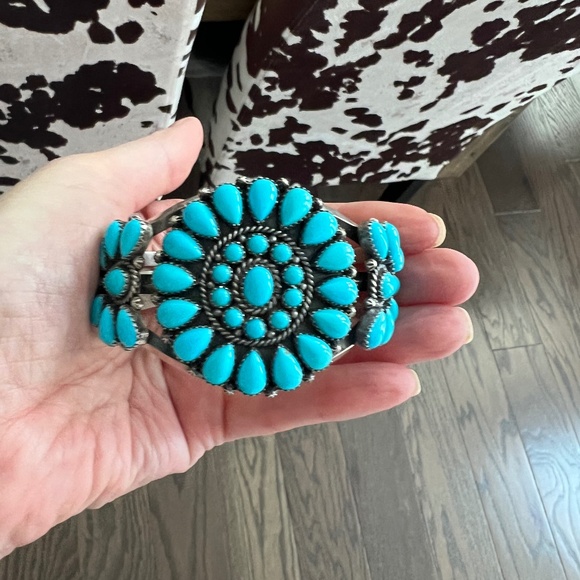 New Mary Marie sterling silver and turquoise cuff bracelet Native American - Picture 1 of 3
